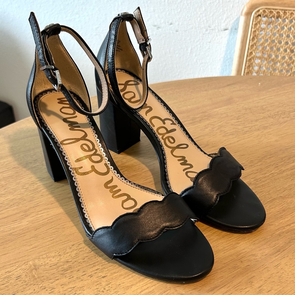 Sam Edelman Odila Black Leather Heels